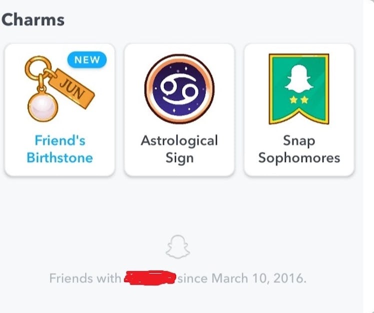 This Snapchat Charms list features all the icons you haven't earned. 