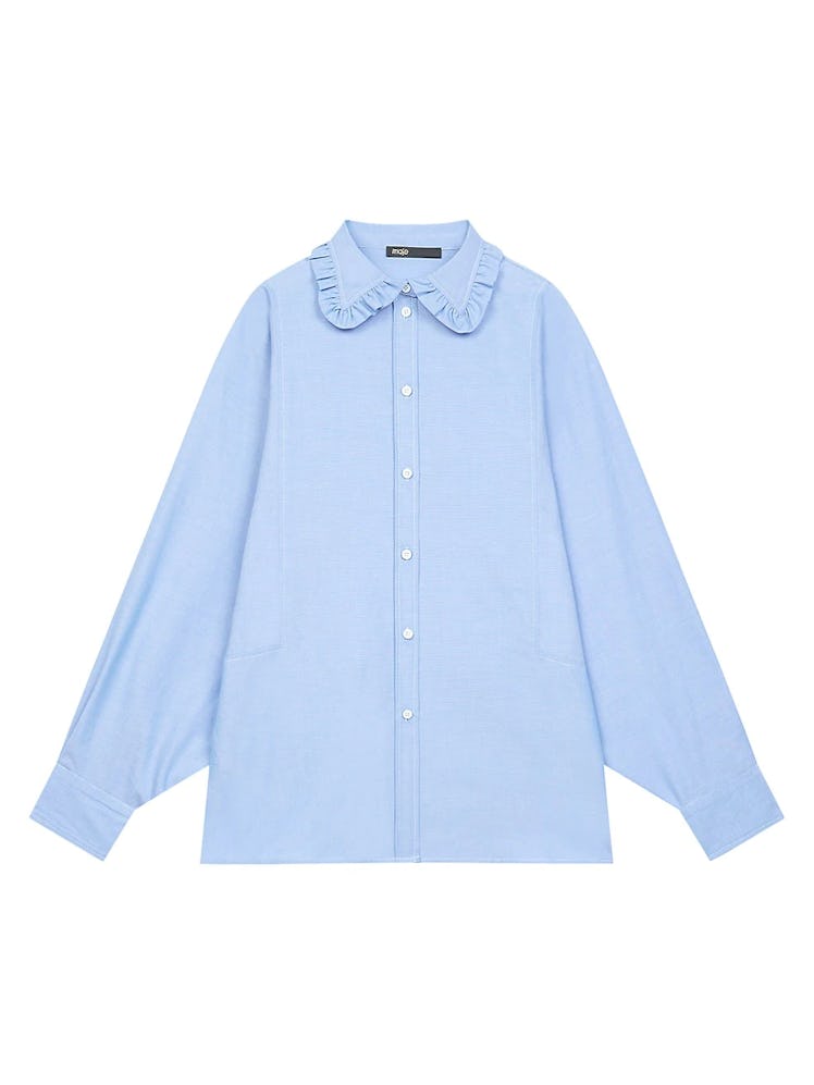 Ruffled Peter Pan Collar Shirt from Maje, available on Saks Fifth Avenue.
