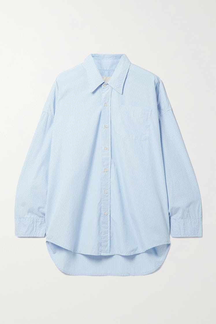Oversized striped cotton Oxford shirt from R13, available on Net-a-Porter.