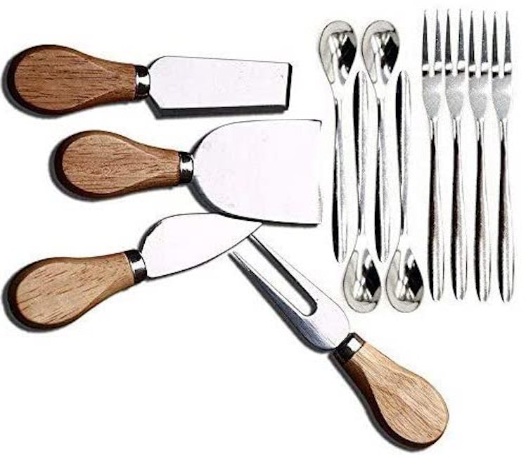Linwnil Cheese Knives with Wood Handles (12 Pieces)