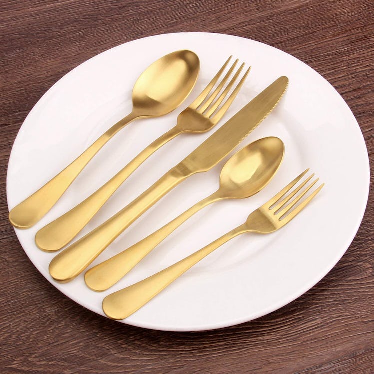 Sharecook Matte Gold Silverware Set (20 Pieces)