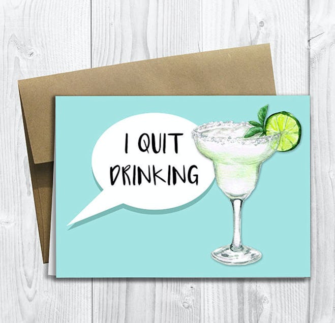 I Quit Drinking Pregnancy Announcement Card