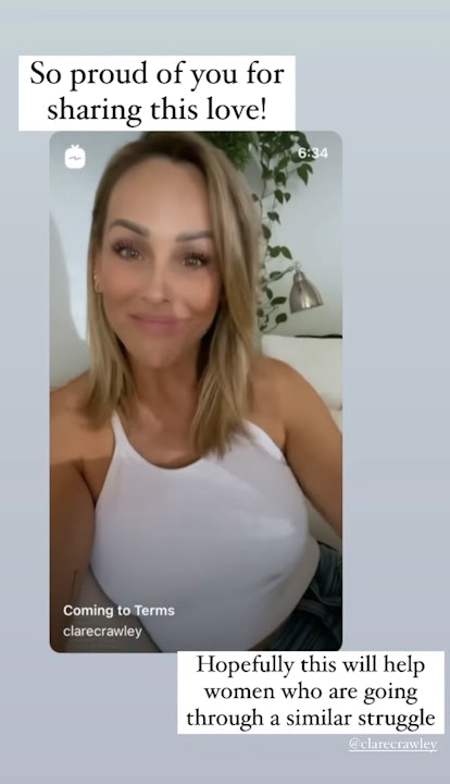 Dale Moss shares supportive repost of girlfriend Clare Crawley's Instagram video.