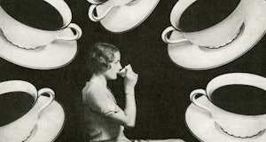 woman drinking coffee 