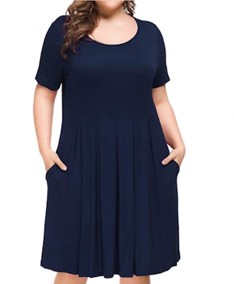 Tralilbee Plus-Size Dress with Pockets