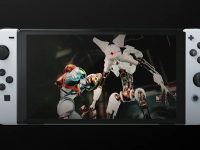 Nintendo Switch (OLED Model) playing Metroid Dead