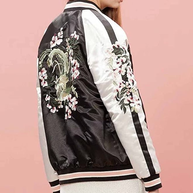 Viport Floral Embroidered Reversible Bomber Jacket