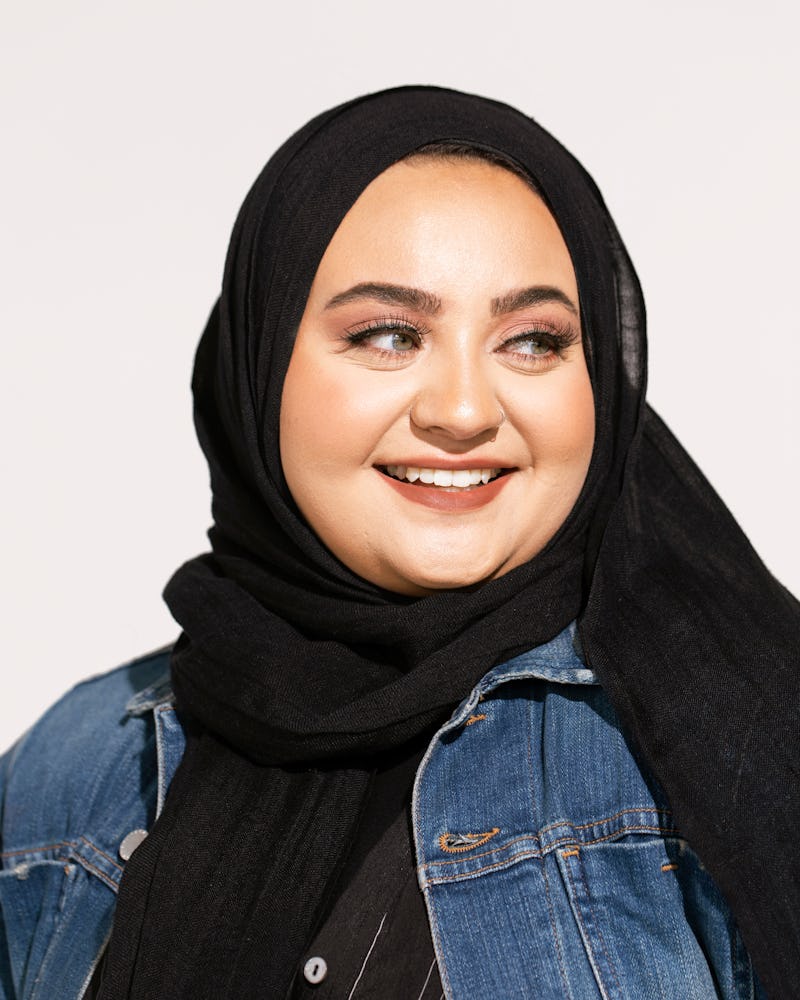 Model wears black hijab from the new Nordstrom x Henna & Hijabs partnerhip, released July 2021.