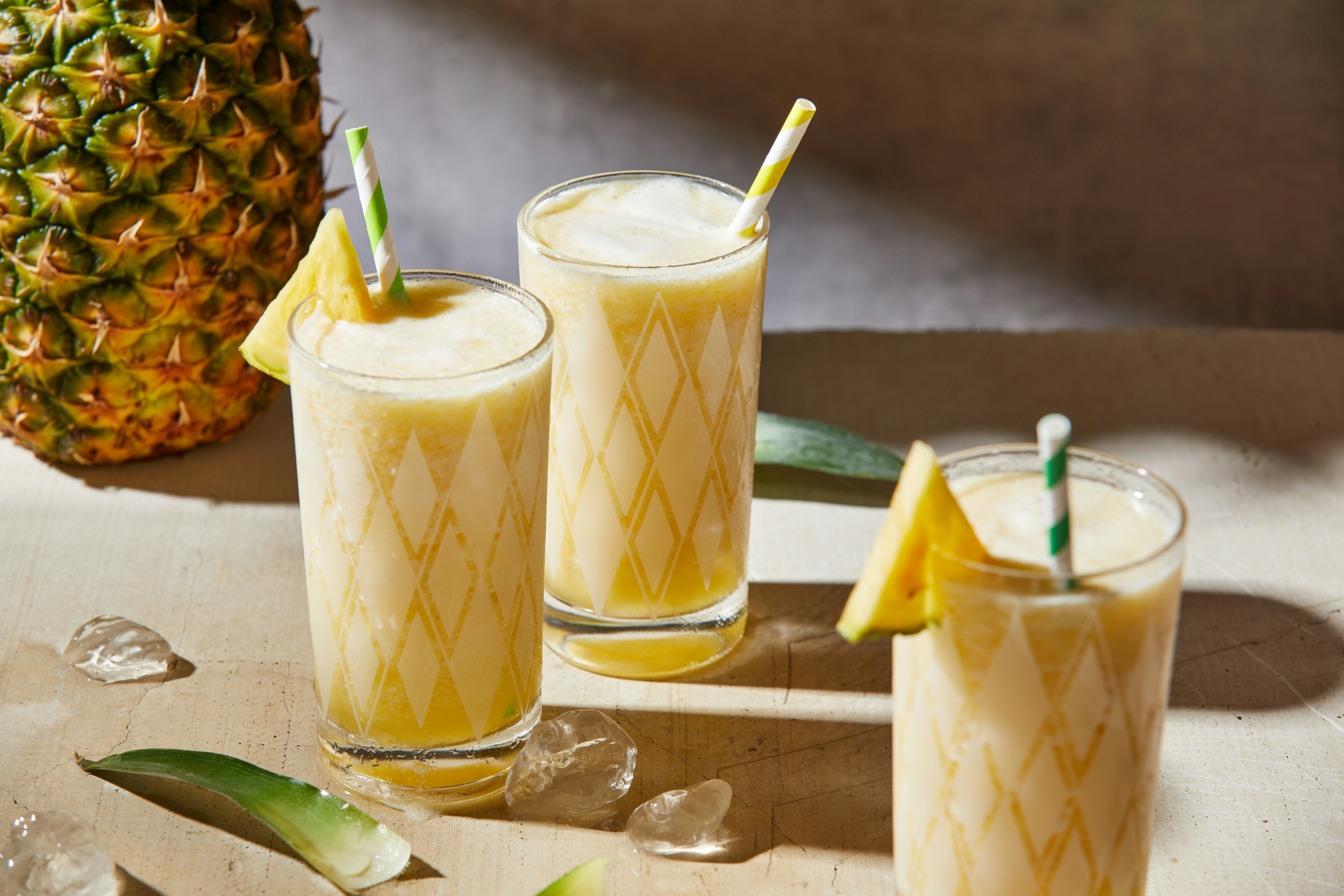 These Piña Colada drinks are perfect for when you don't want to use a blender.