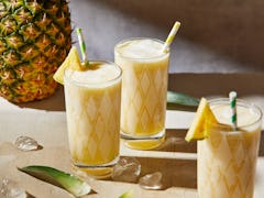 These Piña Colada drinks are perfect for when you don't want to use a blender.