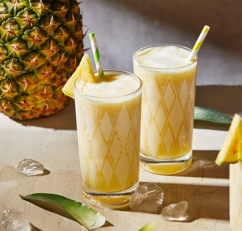 These Piña Colada drinks are perfect for when you don't want to use a blender.
