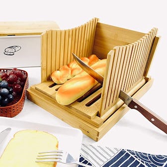 Purenjoy Foldable Bamboo Bread Slicer