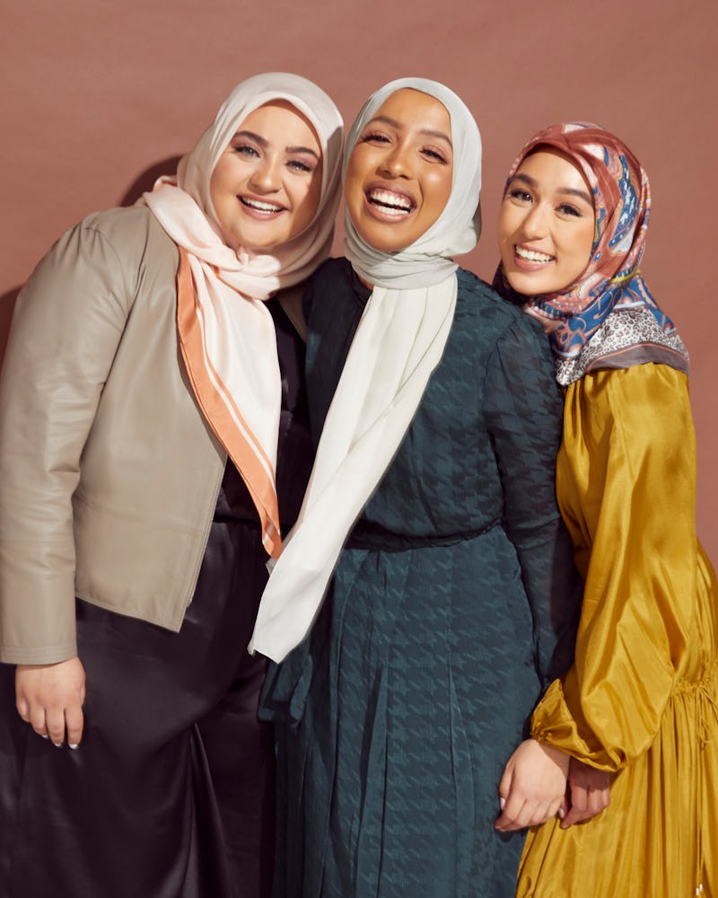 Henna & Hijabs CEO and founder Hilal Ibrahim and models wear hijabs from the new Nordstrom x Henna &...