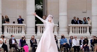 Margaret Qualley as a Chanel couture bride