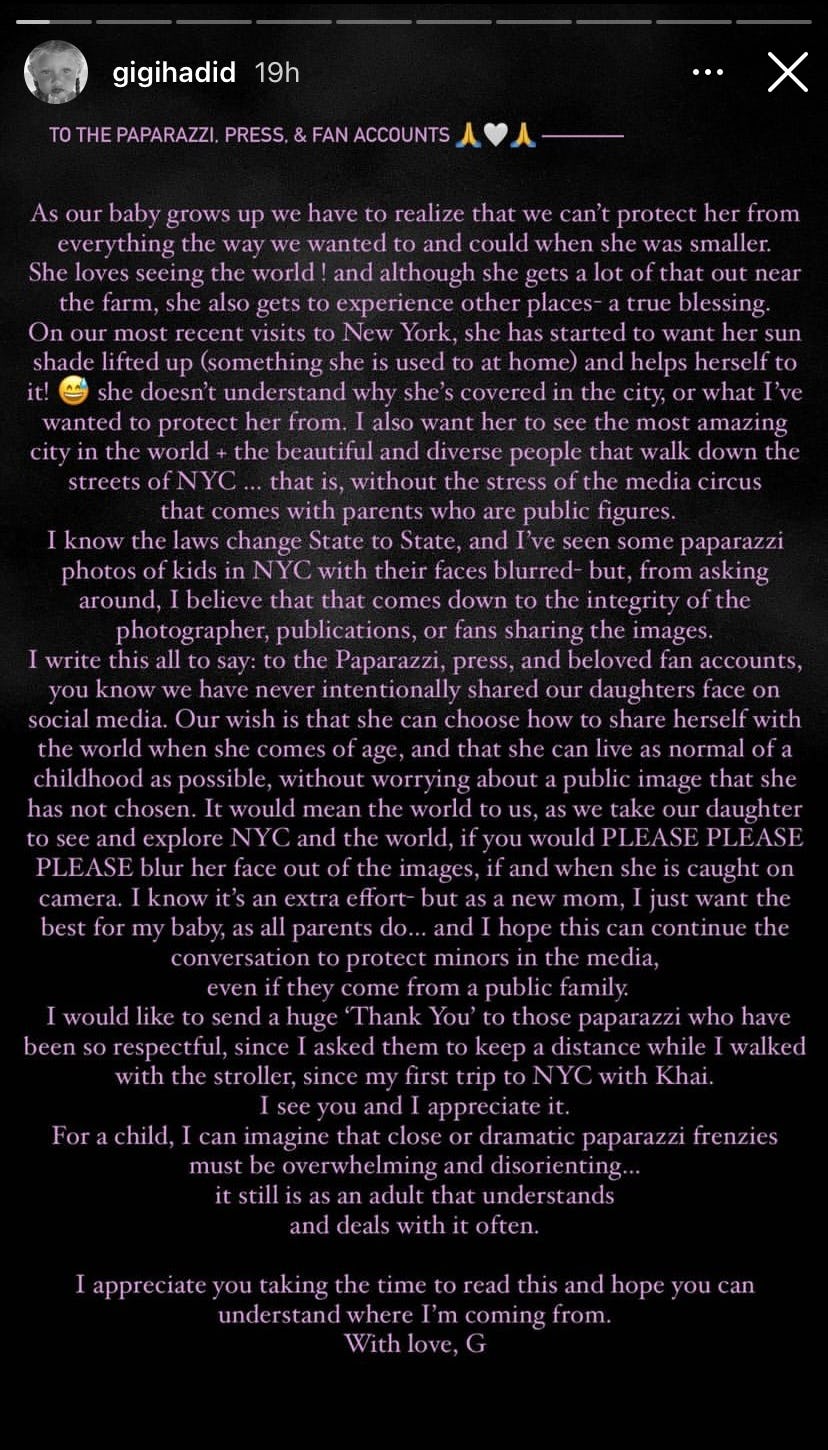 Gigi Hadid Asks Paparazzi To Blur Daughter Khai's Face In Photos(01)