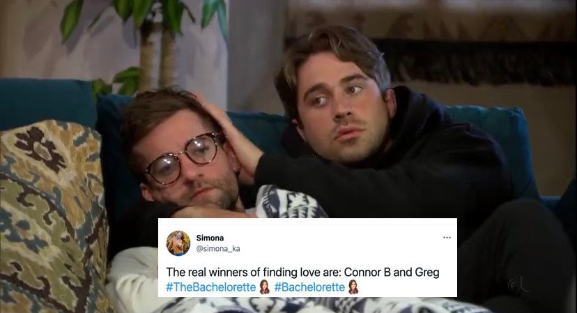 Tweets About Connor B. & Greg's 'Bachelorette' Bromance