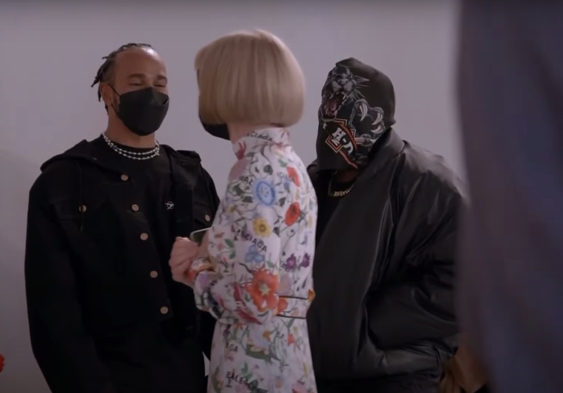 Kanye West In Full Face Mask Covering At Balenciaga Show Paris Photos   Hollywood Life