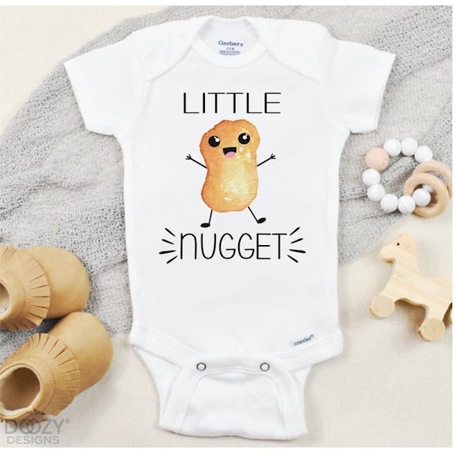 Little Nugget Onesie ®, Chicken Nugget Baby Shirt, Funny Baby Clothes, Food Baby Clothing, Unisex Ba...
