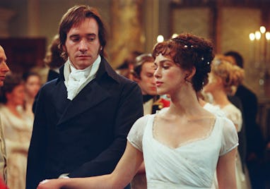 Keira Knightley and Matthew Macfadyen staring longingly at each other in Pride & Prejudice.