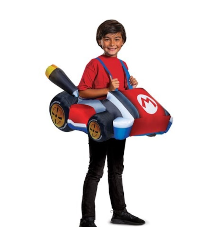 An inflatable Mario Kart slipover fits over your child's clothes, so they can dress for warm weather...