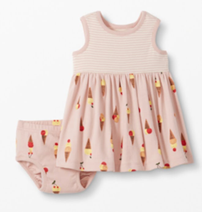 Baby Dress & Bloomer Set In Organic Cotton