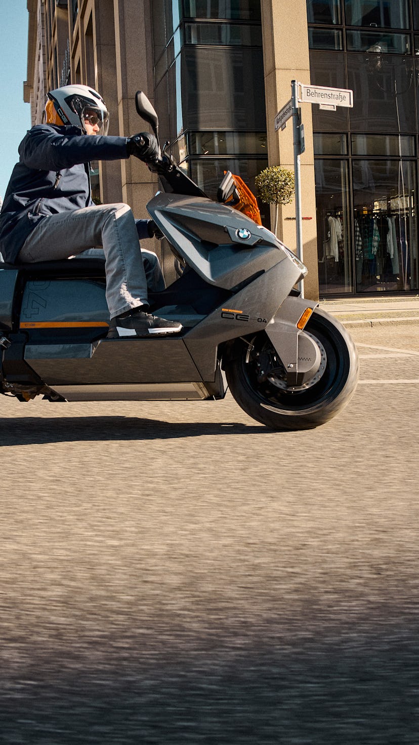 A picture of BMW's CE 04 electric scooter. E-scooter. Electric vehicle. EV. EVs. Electric cars.