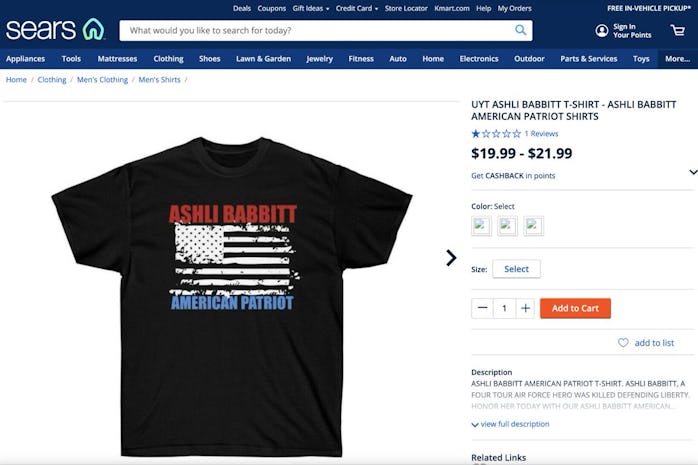 Sears Ashli Babbitt American Patriot T-shirt