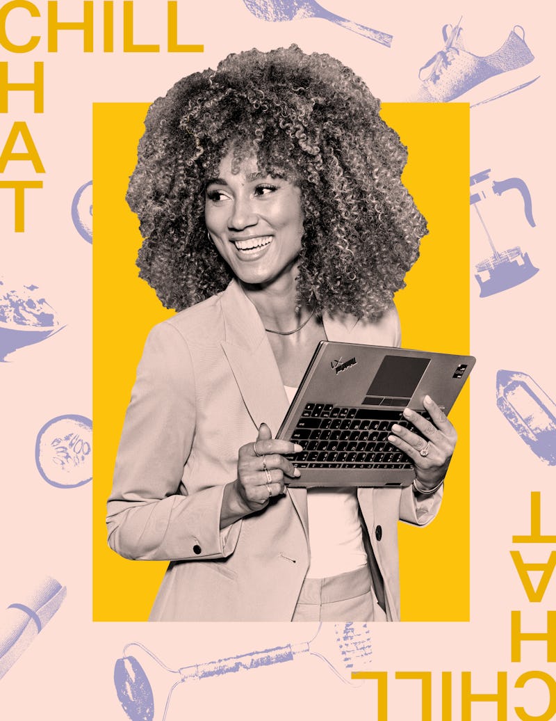 Ally Love holds a Lenovo laptop. In this interview Peloton's Ally Love describes her morning routine...