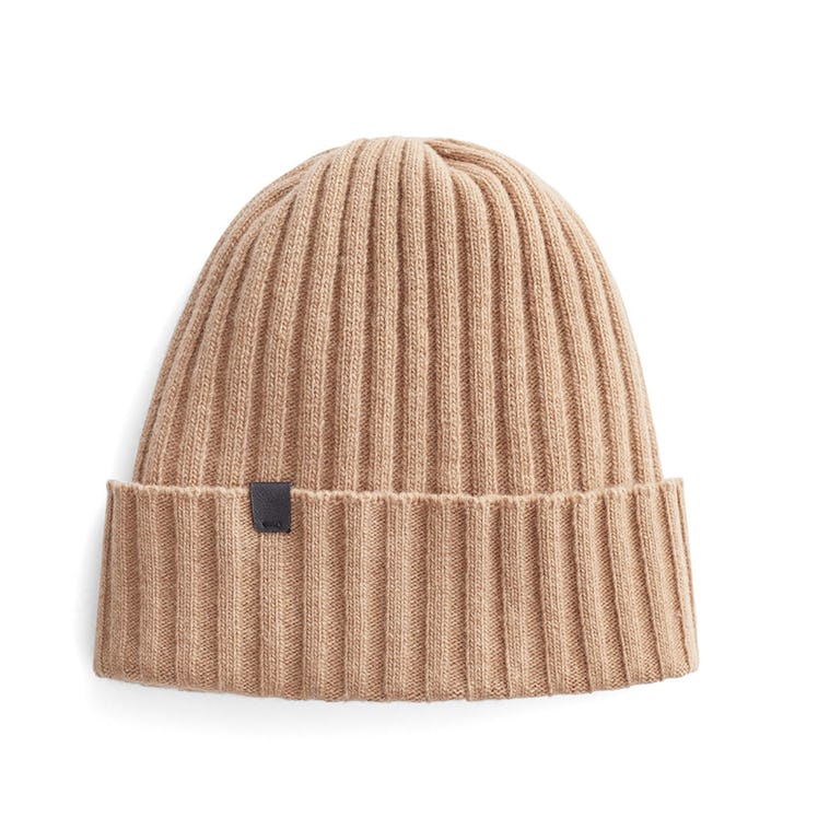 Wool Cashmere Ribbed Beanie