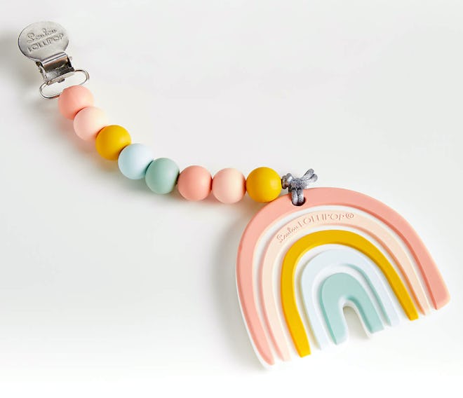 Loulou Lollipop Pastel Rainbow Silicone Teether Set