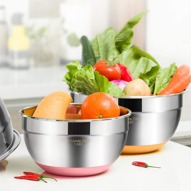 Umite Chef Mixing Bowls with Non-Slip Bottom and Airtight Lids (6 pieces)