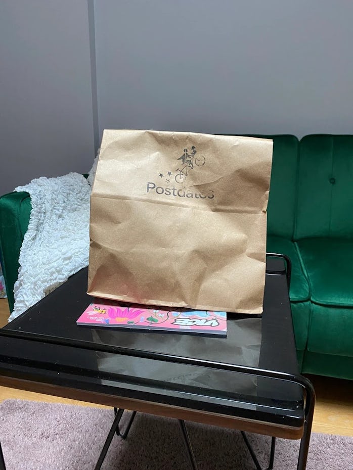 Postdates is a satirical service that lets one pay a courier to retrieve personal belongings from an...