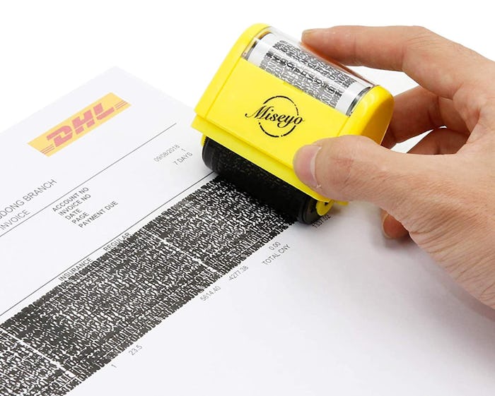 Miseyo Wide Identity Theft Protection Roller Stamp Set