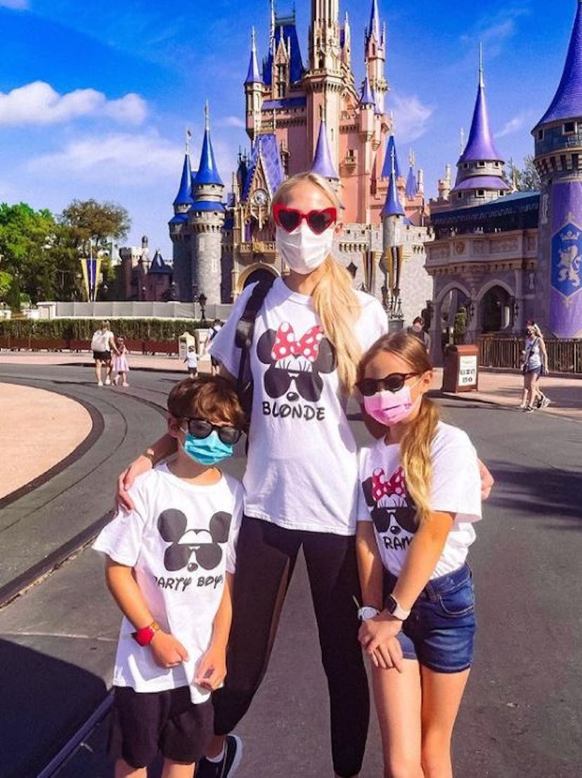 Kameron Westcott, her kids, Hilton and Cruise Westcott, at Magic Kingdom on March 20.