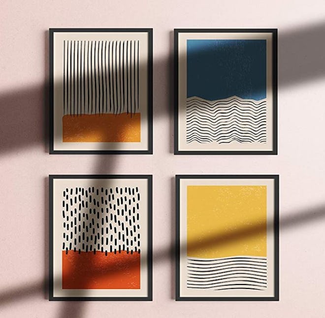 Haus and Hues Modern Abstract Wall Art Prints (Set of 4)