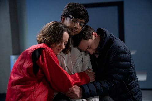 Brigette Lundy-Paine as Casey Gardner,  Nik Dodani as Zahid, and Keir Gilchrist as Sam Gardner in At...