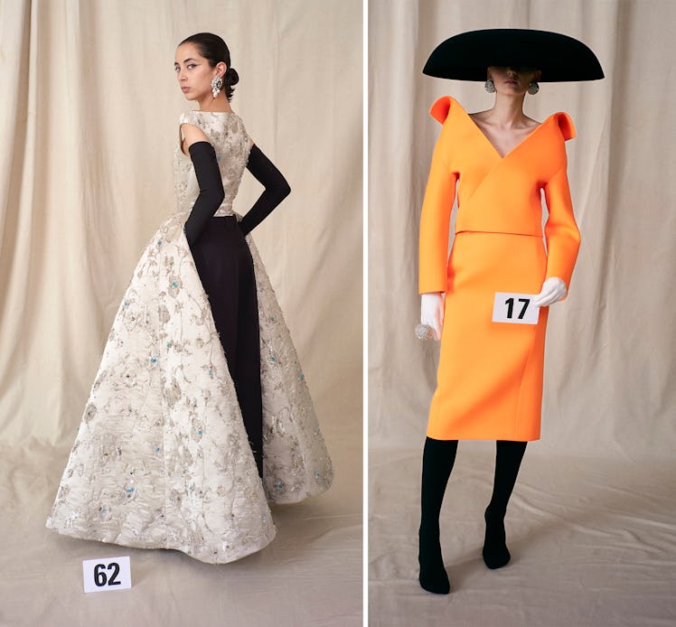 Two Balenciaga couture looks