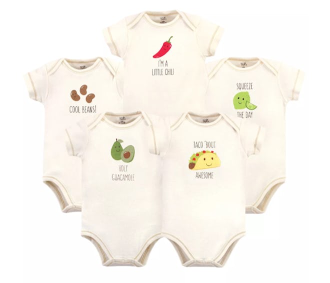 Touched by Nature Organic Cotton Bodysuits 5pk, Taco