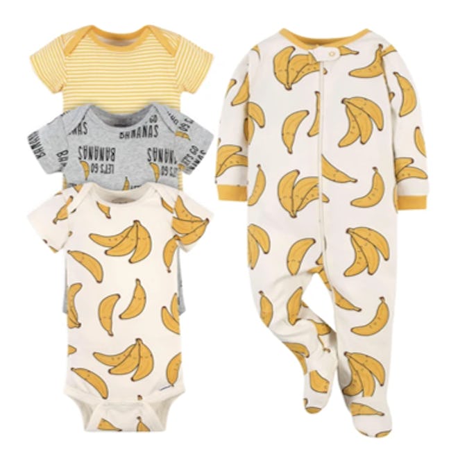 4-Piece Baby Bananas Onesies® Brand Bodysuit & Sleep 'N Play Set