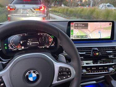 The new BMW can put turn-by-turn directions from Apple Maps in CarPlay right in the instrument clust...