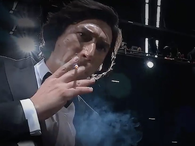 Adam Driver smokes cigarette at 'Annette' screening in Cannes