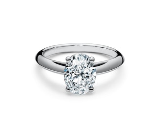 Oval-Cut Diamond Engagement Ring In Platinum (Price Upon Request)