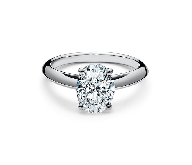 Oval-Cut Diamond Engagement Ring In Platinum (Price Upon Request)
