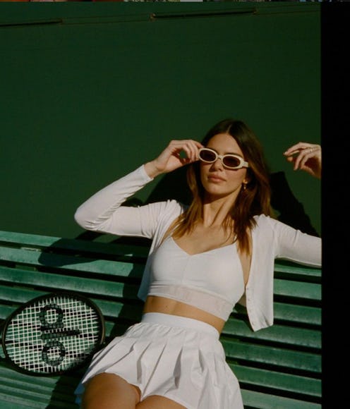 kendall jenner wearing a white tennis outfit