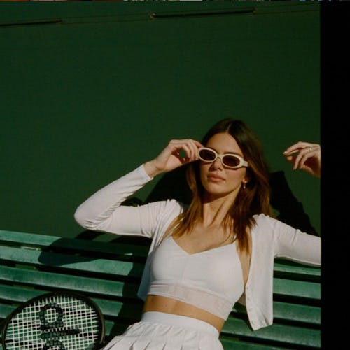 kendall jenner wearing a white tennis outfit