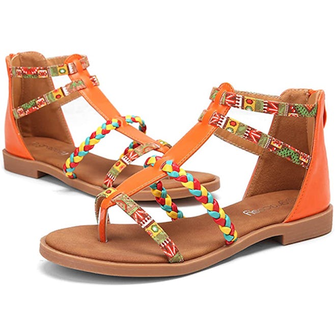 gracosy Patterned Gladiator Sandals