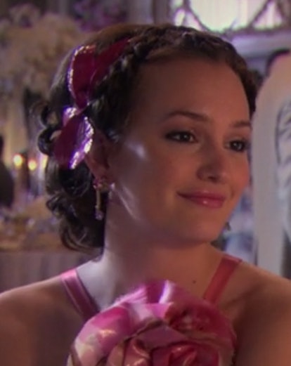 Adorned with flowers, a fuchsia headband was the perfect match to Blair’s floral mini dress on 'Gossip Girl.'