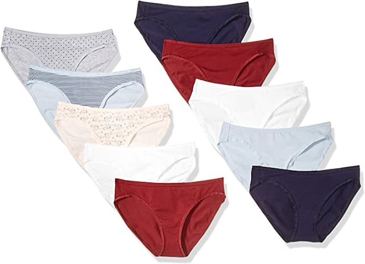 Amazon Essentials Women's Cotton Stretch Bikini Panty (10-Pack)