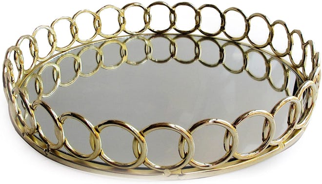 American Atelier Looped Round Decorative Mirror Tray