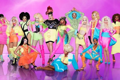 The cast members of RuPaul's Drag Race Season 10 in full makeup and costume